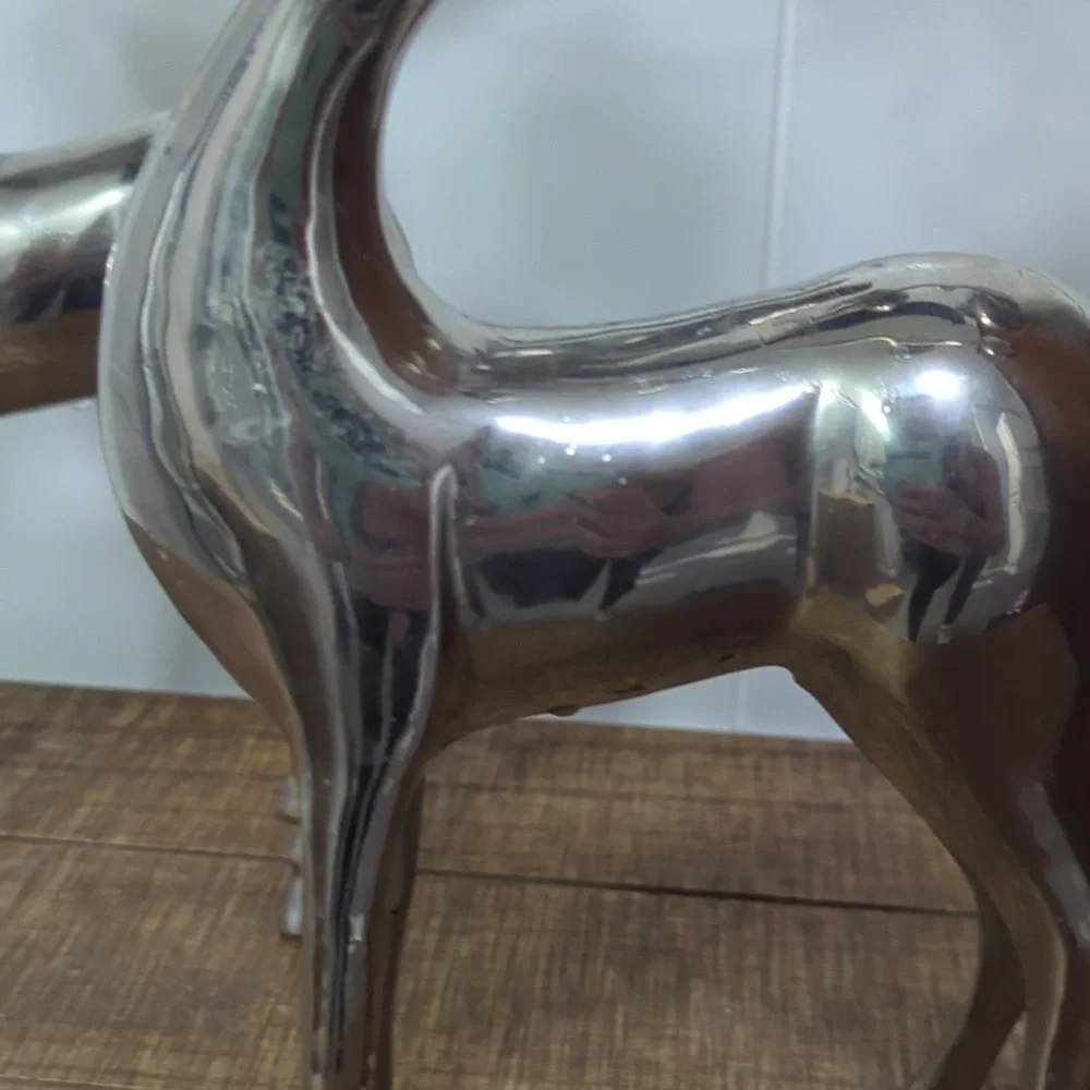 Vintage Chrome Reindeer Candelabra Set